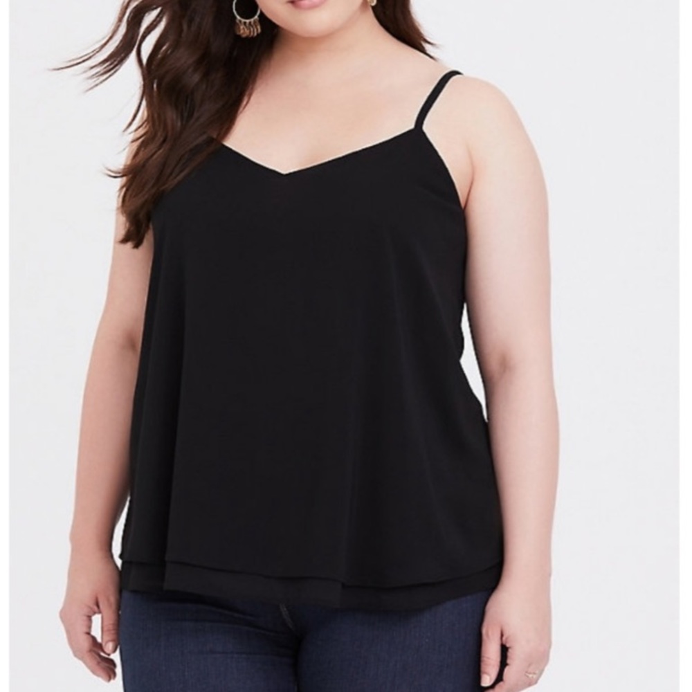 Black Chiffon Double Layer Swing Sophie Cami